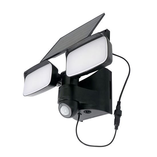 Solight LED solárne svetlo so senzorom, 9W, 850lm, 4000K, Li-Ion, čierna