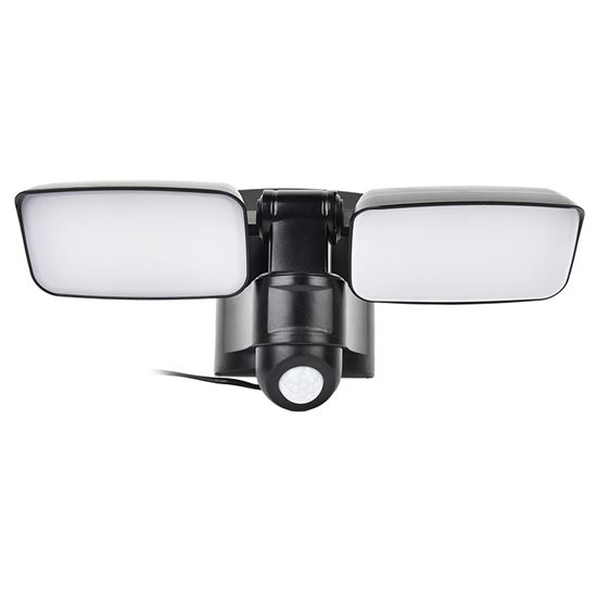 Solight LED solárne svetlo so senzorom, 9W, 850lm, 4000K, Li-Ion, čierna