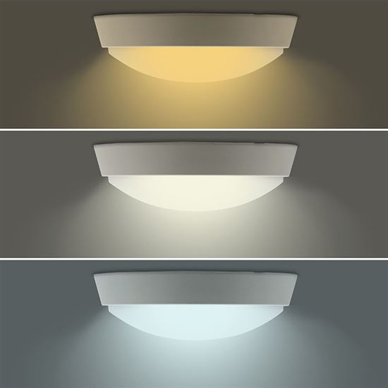 Solight LED vonkajšie osvetlenie, nastaviteľná teplota svetla - 3CCT, 15/18/20W, 1800lm, 22cm, 2v1 - biely a čierny kryt