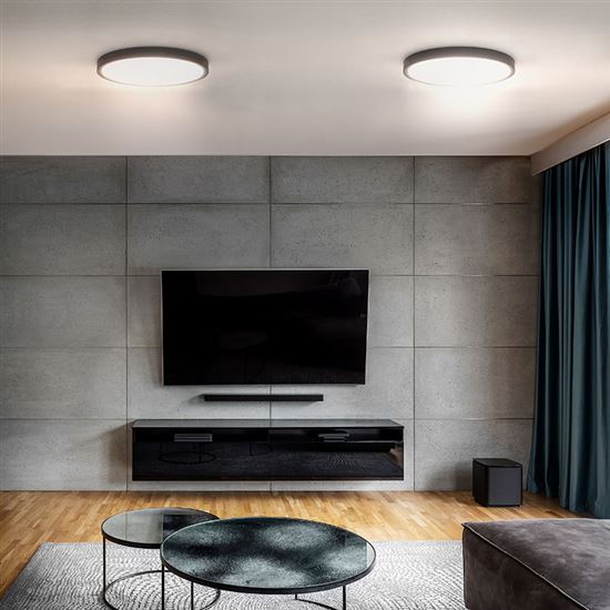 Solight LED osvětlení s dálkovým ovladačem Estela Black, 60W, 4500lm, 50cm, změna chromatičnosti, stmívatelné