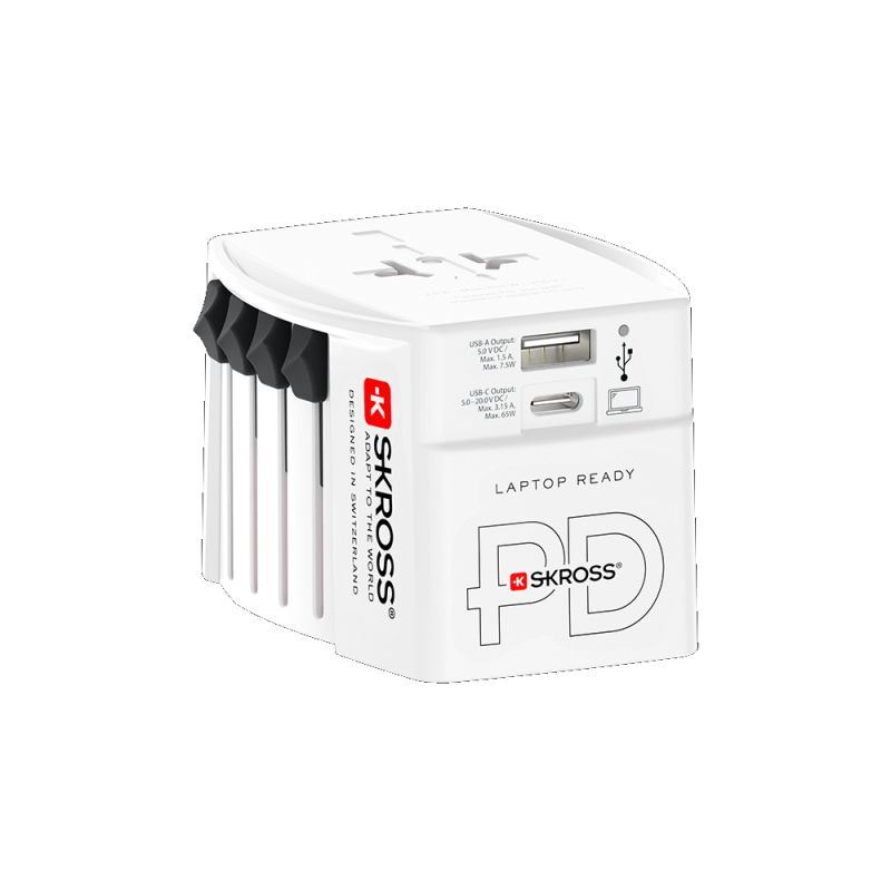 SKROSS cestovný adaptér MUV USB AC65PD, univerzálny, neuzemnený, USB A+C 65W