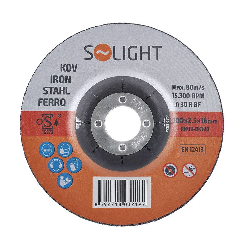 Solight kotúč brusný na oceľ 100 x 2,5 x 16 mm