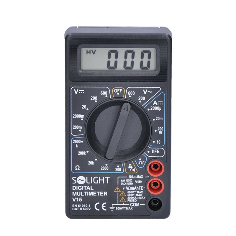 Solight multimeter, max. AC 600V, max. DC 600V / 10A, test diódy, ochrana proti preťaženiu, bzučiak